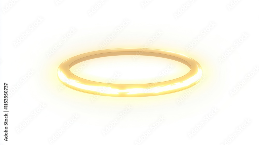 Glowing golden halo ring isolated on white. Glowing golden halo ring isolated on white.
