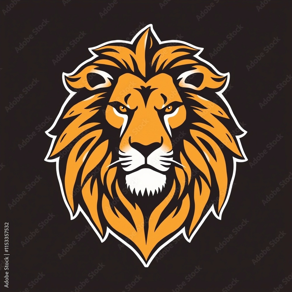 lion logo shape design 