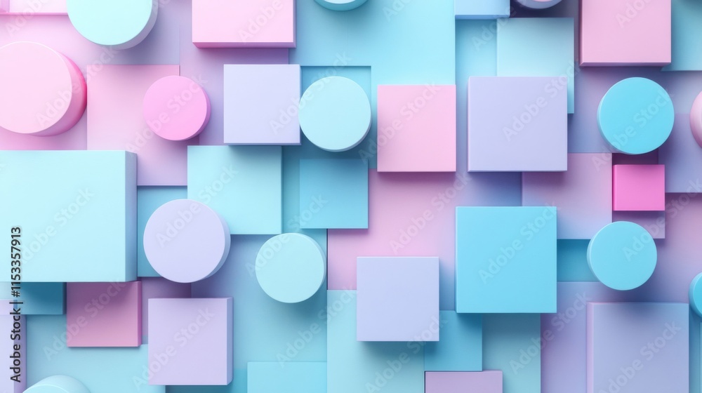 Pastel Colored Geometric Shapes Abstract Design Pastel Colored Geometric Shapes Abstract Design