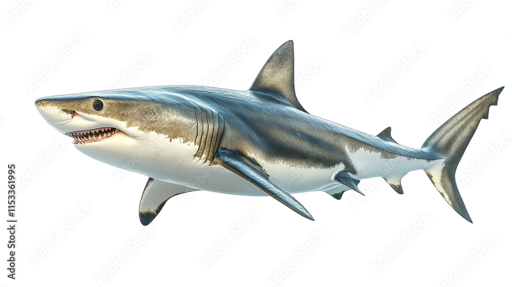 Majestic Great White Shark in Ocean Realm Majestic Great White Shark in Ocean Realm