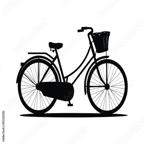 A bicycle silhouette vector icon.