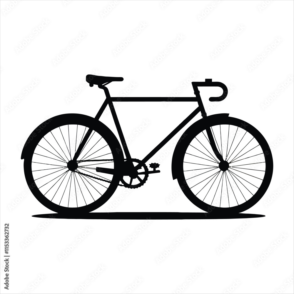 Fototapeta premium A bicycle silhouette vector icon.