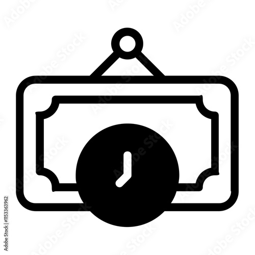 Opening Hours Glyph Icon
