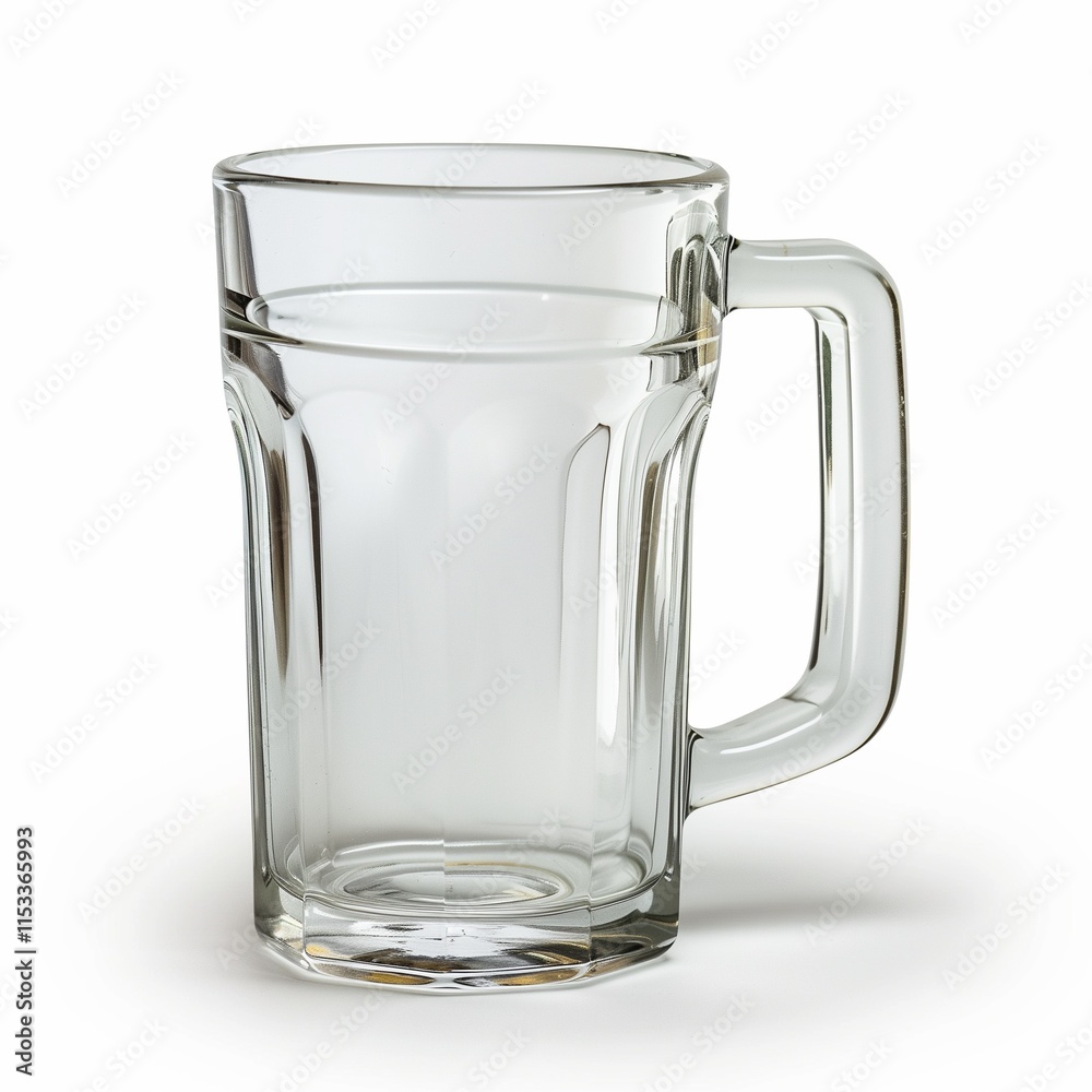 Transparent glass beer mug with sturdy handle Transparent glass beer mug with sturdy handle