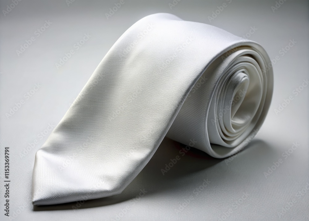 Showcase your logo or product on this crisp, high-resolution white tie mockup with authentic fabric texture. Showcase your logo or product on this crisp, high-resolution white tie mockup with authentic fabric texture.
