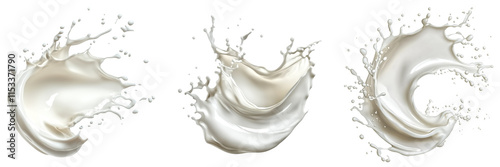 Milk splash on a transparent background photo