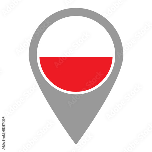 Free Download Poland flag location pin, flag application, Flag on Location Pin, graphic design, map pointer, vector illustration. - GFXLoad