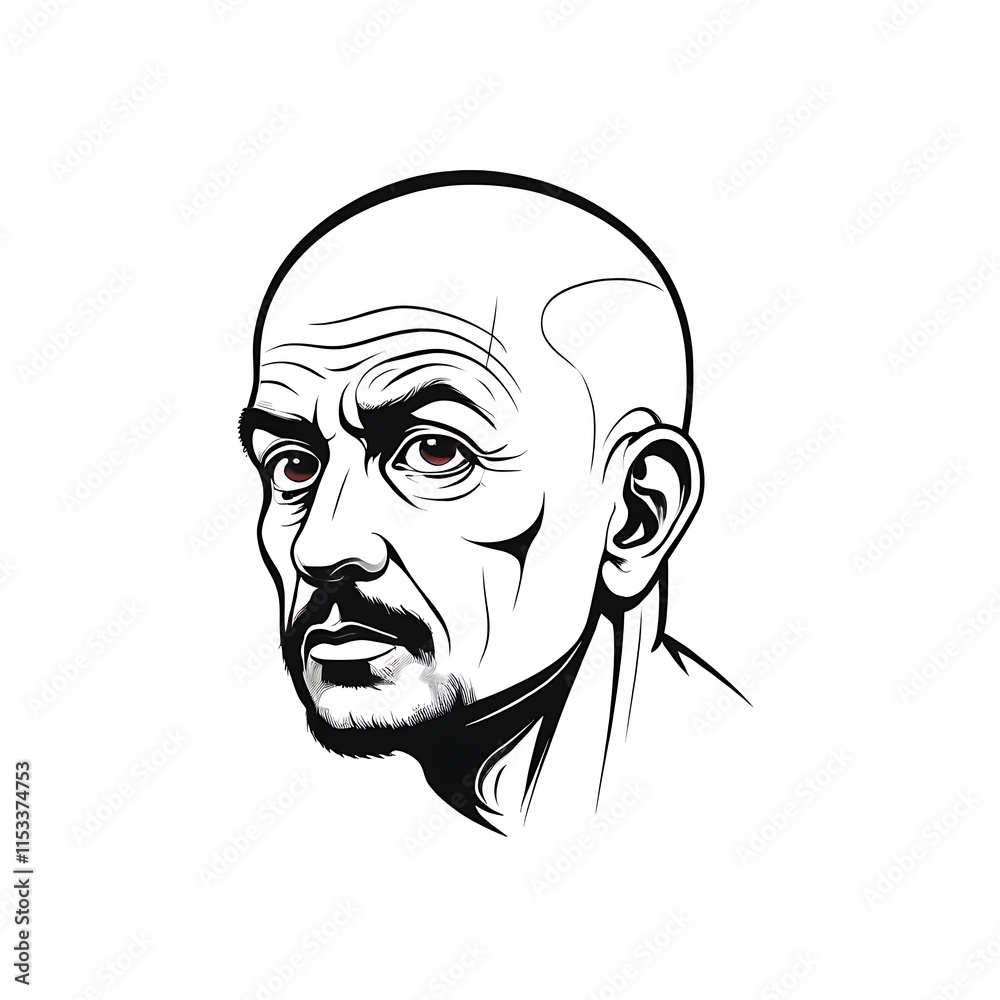 Black and White Male Silhouette Illustration a Plain White Background. Black and White Male Silhouette Illustration a Plain White Background.