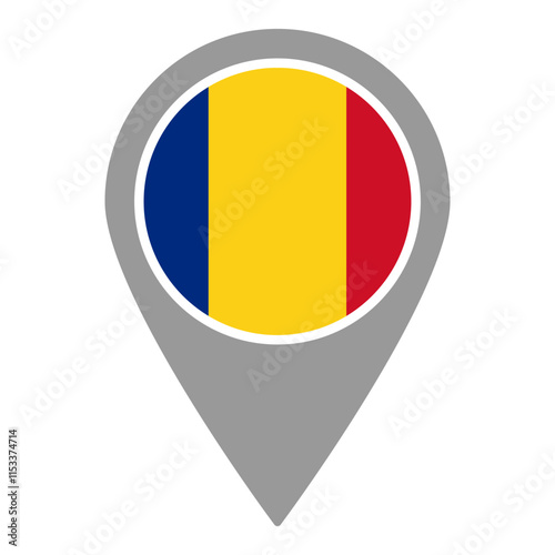 Free Download Romania flag location pin, flag application, Flag on Location Pin, graphic design, map pointer, vector illustration. - GFXLoad