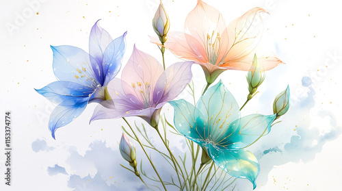Whispers of Spring: Watercolor Flowers Dancing in the Breeze