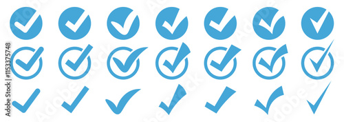 Tick icon set or Check mark symbol collection.Vector 