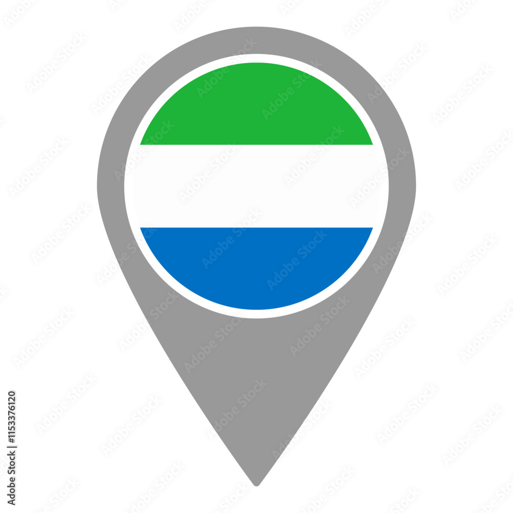 sierra leone flag location pin, flag application, Flag on Location Pin, graphic design, map pointer, vector illustration. sierra leone flag location pin, flag application, Flag on Location Pin, graphic design, map pointer, vector illustration.