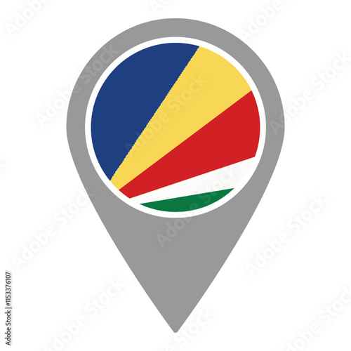 Seychelles flag location pin, flag application, Flag on Location Pin, graphic design, map pointer, vector illustration. Free Download Seychelles flag location pin, flag application, Flag on Location Pin, graphic design, map pointer, vector illustration. - GFXLoad