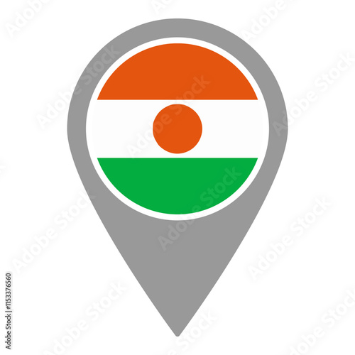 Free Download Niger flag location pin, flag application, Flag on Location Pin, graphic design, map pointer, vector illustration. - GFXLoad