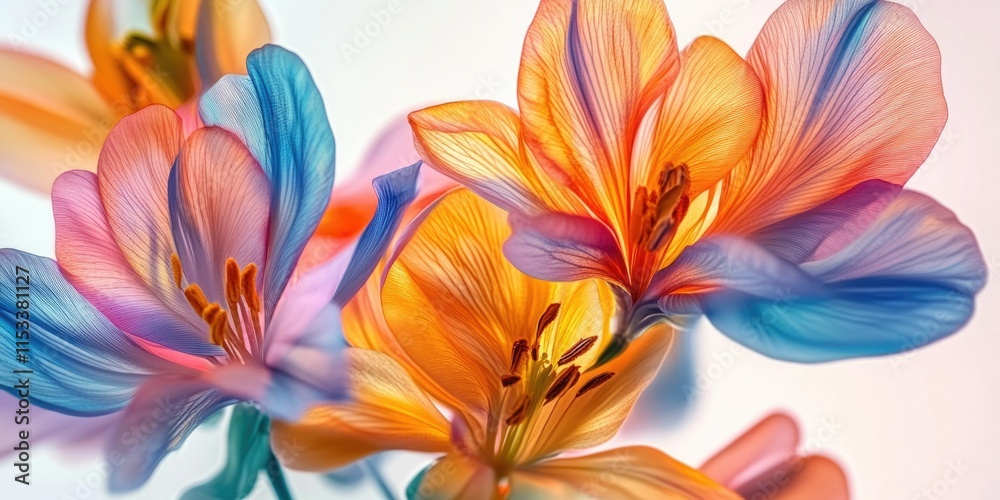 Naklejka premium Colorful Artificial Flowers with Abstract Background