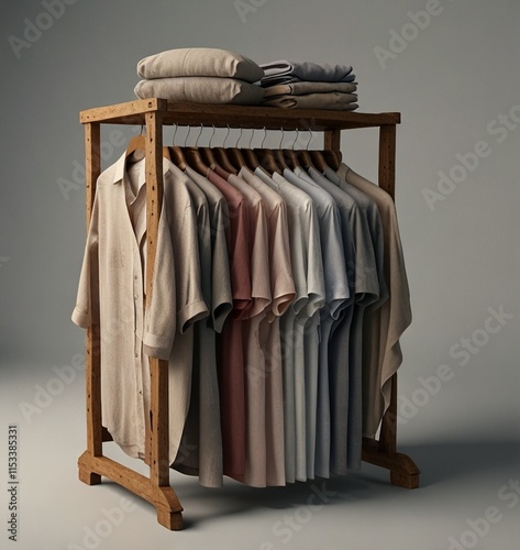 Rack with linen clothes Ai generate

