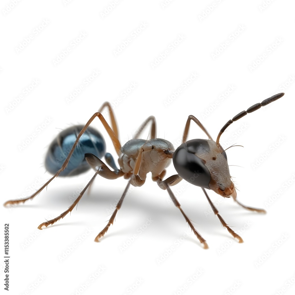 A large ant with black markings , close-up view showing its detailed anatomy and textured surface A large ant with black markings , close-up view showing its detailed anatomy and textured surface