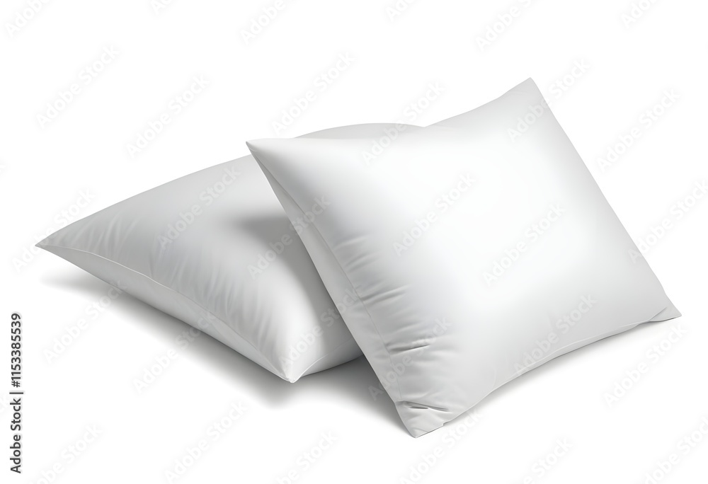 Two white pillows on a plain background Two white pillows on a plain background