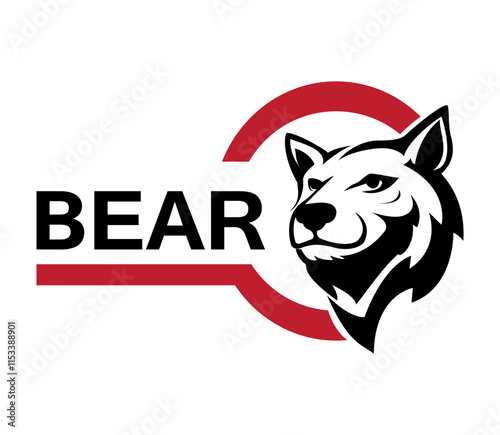 simple bear head vector logo design