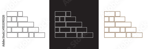 Bricks, wall simple icon. Vector illustration. isolated on white and black background. EPS 10