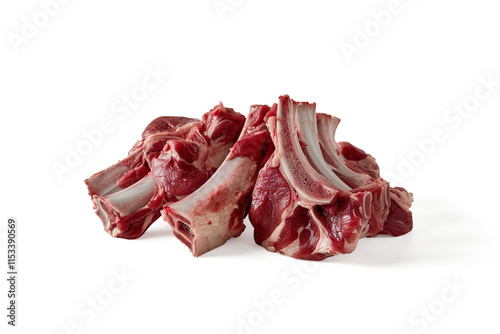 Fresh cut of goat meat on a transparent background