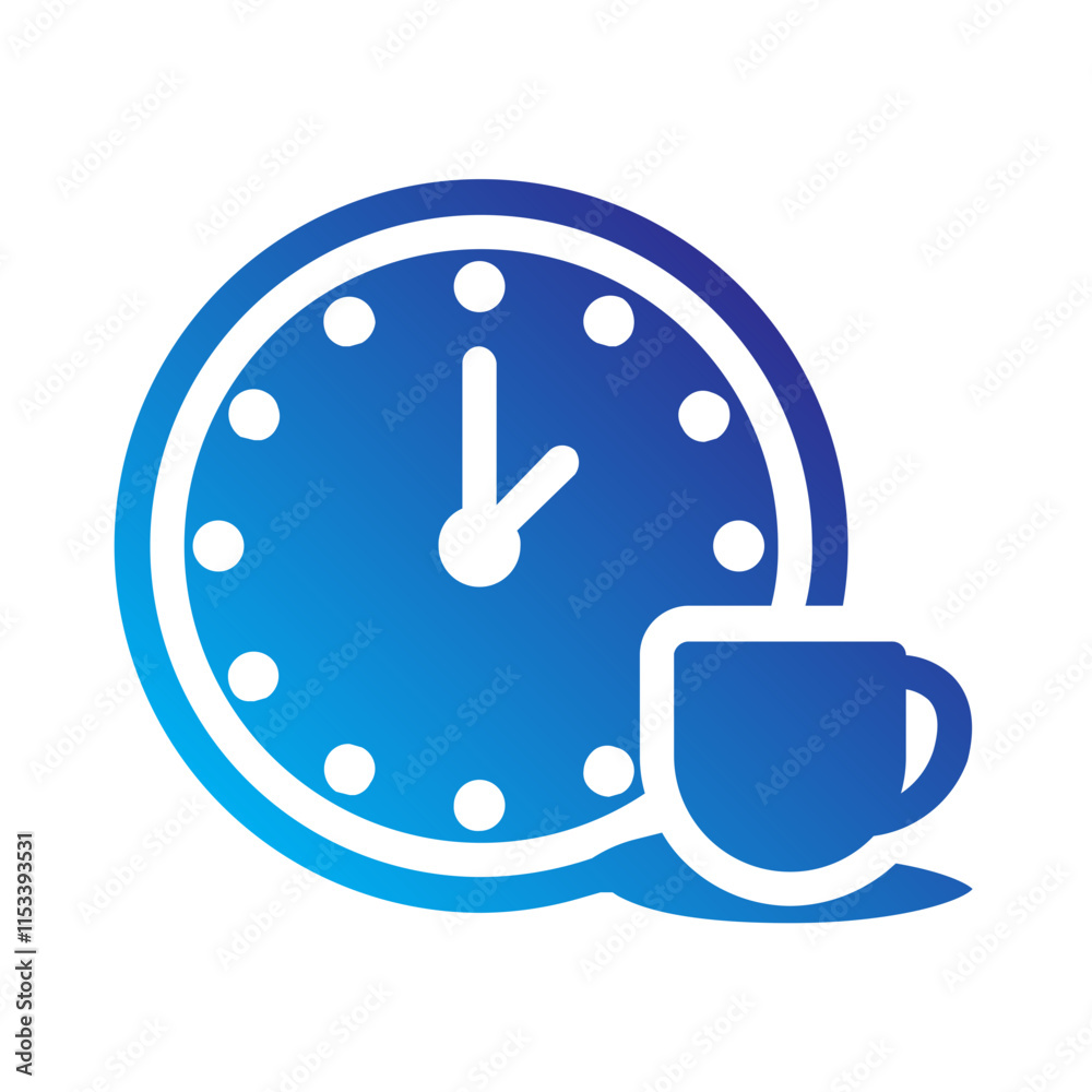 coffee break time flat gradient icon coffee break time flat gradient icon