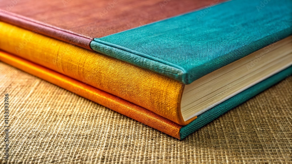 Fototapeta premium Textured Linen Book Cover Mockup: Abstract Background, Elegant & Minimalist Design