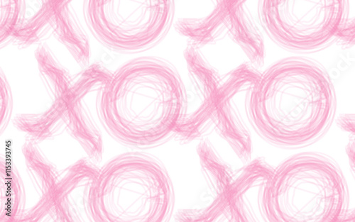 Dense seamless pattern of pink "XOXO" creating a textured background. Perfect for Valentine's Day and romantic designs