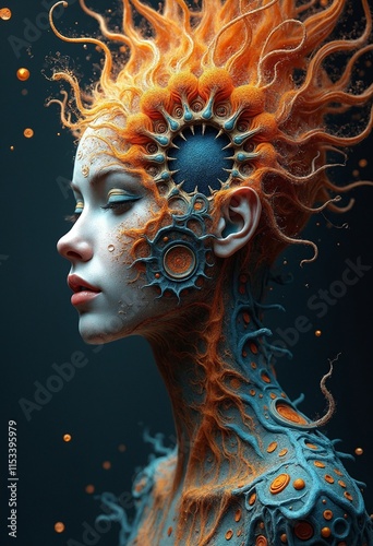 Abstract illustration - Detailed fractals in Transcendental Anthropomorphized Transfiguration photo