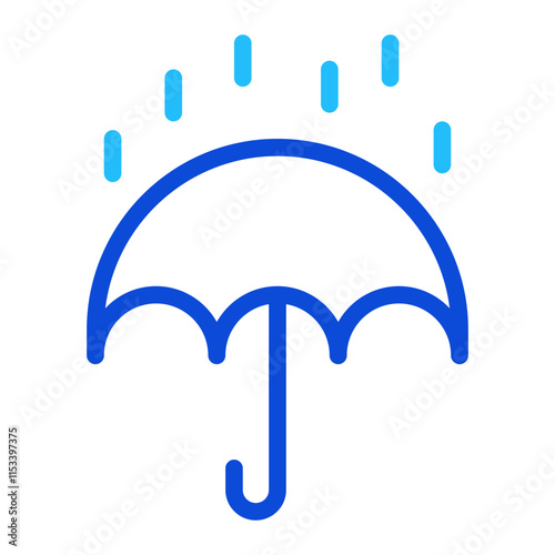 Umbrella Duoline Icon