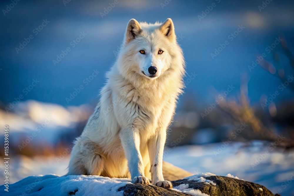 Obraz premium Arctic Wolf: Powerful Portraits - Sitting, Standing, Aggressive, Walking