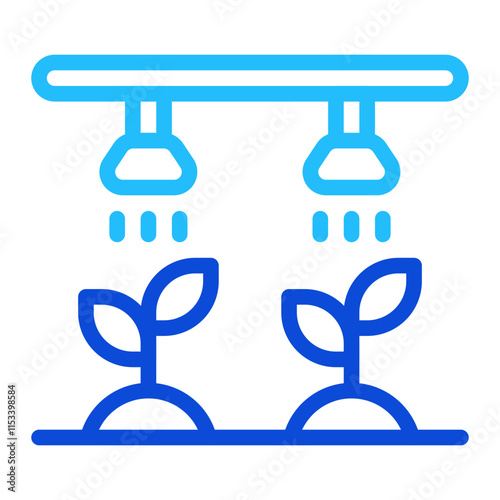 Watering Plants Duoline Icon