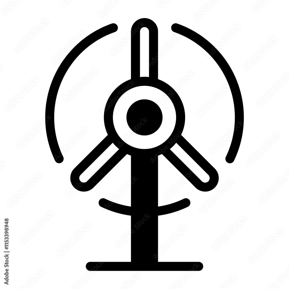 Obraz premium Windmill Glyph Icon