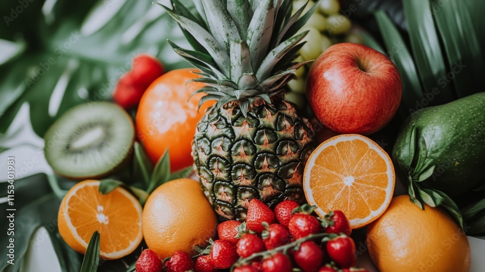 A Colorful Arrangement Of Tropical Fruits And Berries