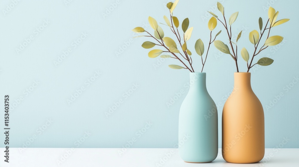 custom made wallpaper toronto digitalScandinavian Minimalist Ceramic Vase in Earth Tones on Gradient Background