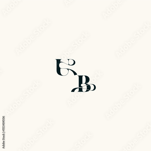 bold and hairline initial wedding monogram elegant BU fancy curve logo letter