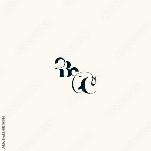 bold and hairline initial wedding monogram elegant CB fancy curve logo letter