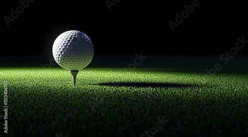 A small, spherical golf ball sits on a tee within the simulator, poised for a virtual swing during indoor practice and training sessions.