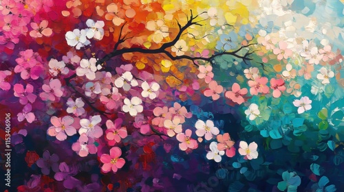 colorful blossoms, vibrant flowers, blooming garden, spring petals, bright colors