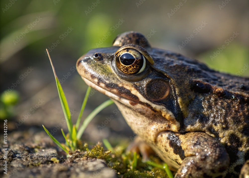 Close-Up of Frog with Striking Eyes - Low Light Nature Photography Close-Up of Frog with Striking Eyes - Low Light Nature Photography