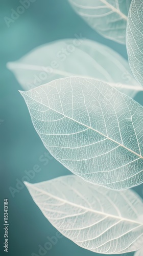 Turquoise leaf texture illustration poster background