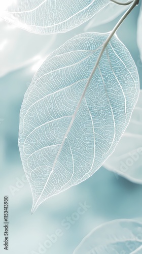 Turquoise leaf texture illustration poster background