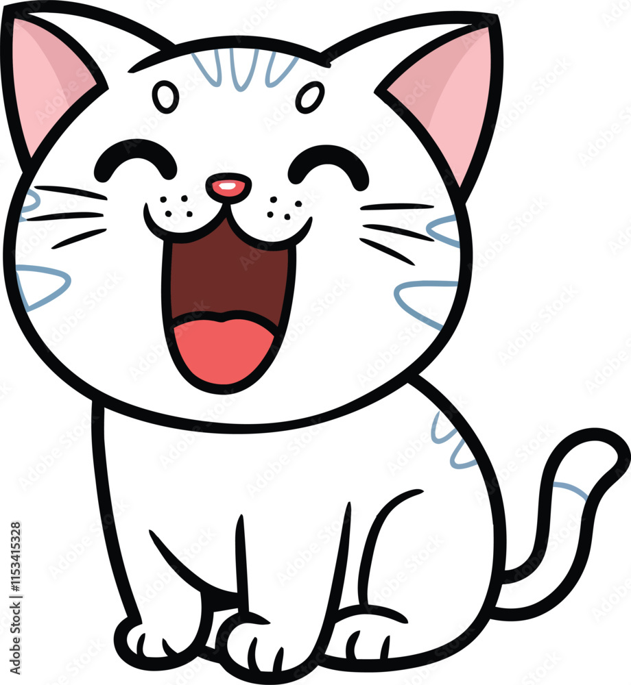 Funny and cute cartoon cat vector image. Funny and cute cartoon cat vector image.