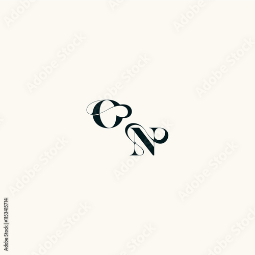 bold and hairline initial wedding monogram elegant NO fancy curve logo letter