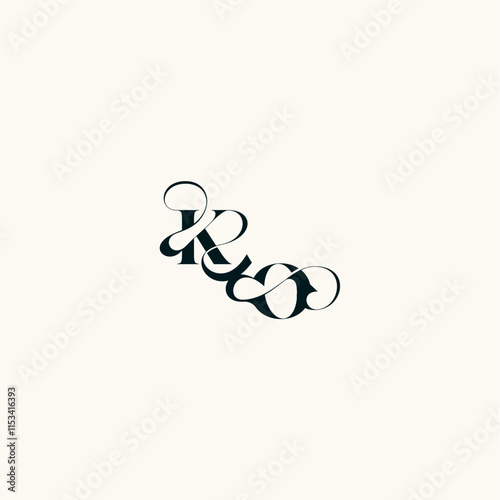 bold and hairline initial wedding monogram elegant OK fancy curve logo letter