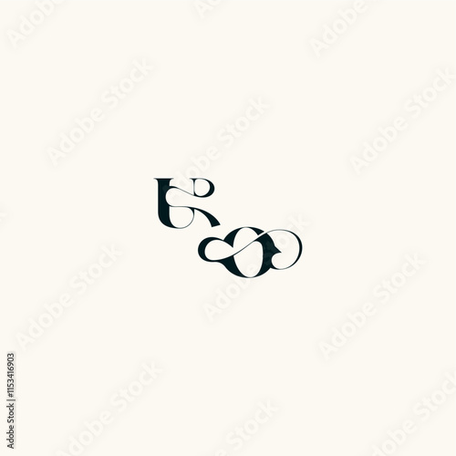 bold and hairline initial wedding monogram elegant OU fancy curve logo letter