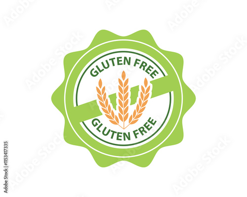 Gluten free label vector icon. No wheat symbol templates design for gluten free food package or dietetic product nutrition sign