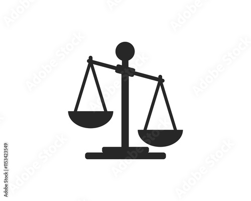 Scales icon. Scale of Justice icon. Injustice symbol. Law scale icon isolated on white background