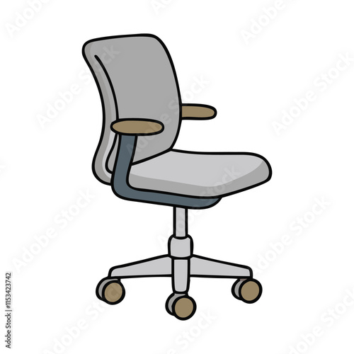 Simple illustration of a gray office chair.