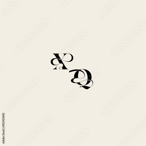 bold and hairline initial wedding monogram elegant QX fancy curve logo letter photo